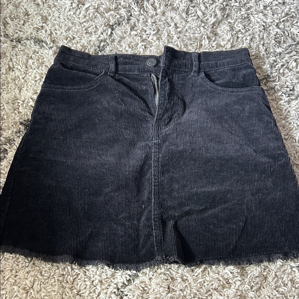 Classic Black Corduroy Skirt
